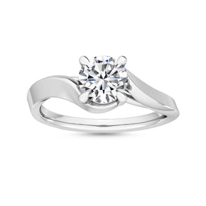 14K 1ct Natural Diamond Round Cut Solitaire Engagement Ring