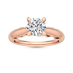 18K Solid Gold 1.00 Ct Lab Grown Diamond Solitaire Engagement Ring - Side View | Riyanika Jewels