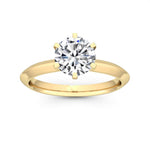 18K Solid Gold 1 Carat Round Cut Natural Diamond Solitaire Ring - Close Up | Riyanika Jewels