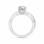18K Solid Gold 1.00Ct Round Lab Grown Diamond Solitaire Engagement Ring - Alternate Angle