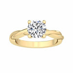 18K Solid Gold 1.00Ct Round Natural Diamond Solitaire Engagement Ring - Close Up | Riyanika Jewels