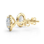 14K Lab Grown Diamond Round Cut Halo Stud Earrings
