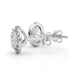 14K Lab Grown Diamond Round Cut Halo Stud Earrings