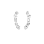 18K Solid Gold 1.41 Ct Natural Multi Shape Natural Diamond Ear Climbers - Close Up | Riyanika Jewels