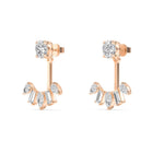 18K Solid Gold 2.44ctw Multi Shape Lab Grown Diamond Drop Earrings - Side View | Riyanika Jewels
