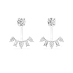 18K Solid Gold 2.44ctw Multi Shape Natural Diamond Drop Earrings