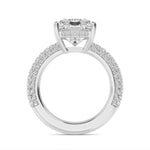 18K Solid Gold 5.71 Ct Radiant Cut Hidden Halo Lab Grown Diamond Engagement Ring - Alternate Angle