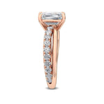 18K Solid Gold 2.13Ct Emerald Cut Lab Grown Diamond Engagement Ring - Detail | Riyanika Jewels