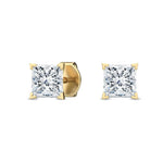 14K 0.5ct Lab Grown Diamond Princess Cut Stud Earrings