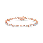 18K Solid Gold 5.4CT Multi-shape Natural Diamond Tennis Bracelet - Detail | Riyanika Jewels