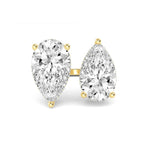 18K Solid Gold 10.43 Ct Double Pear Lab Grown Diamond Toi et Moi Engagement - Detail | Riyanika Jewels