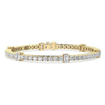 18K Solid Gold 6.15ct Lab Grown Diamond Tennis Bracelet - Close Up | Riyanika Jewels