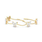 2.09ct Natural Diamond Butterfly Station Bracelet in 18K Solid Gold - Detail | Riyanika Jewels