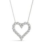18K Solid Gold 0.80 CT Natural Diamond Heart Pendant Necklace - Close Up | Riyanika Jewels