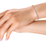 3.11 Ct Natural Diamond Bezel-Set Tennis Bracelet in 18K Solid Gold - Side View | Riyanika Jewels