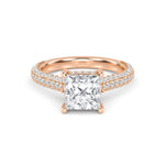 18K Solid Gold 2.06 CT Princess Cut Lab Grown Diamond Engagement Ring | Riyanika Jewels