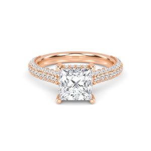 18K Solid Gold 2.06 CT Princess Cut Lab Grown Diamond Engagement Ring | Riyanika Jewels