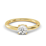 18K Solid Gold 0.52 Ct Round 4‑Prong Lab Grown Diamond Solitaire Engagement Ri - Close Up
