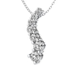 18K Solid Gold Lab Grown Diamond Journey Pendant Necklace - Side View | Riyanika Jewels