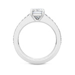 18K Solid Gold 3.00Ct Emerald Cut Lab Grown Diamond Engagement Ring - Alternate Angle