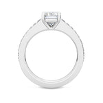14K 3ct Natural Diamond Emerald Cut Solitaire Engagement Ring