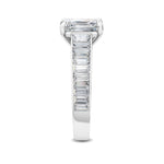 14K 3ct Natural Diamond Emerald Cut Solitaire Engagement Ring