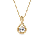 18K Solid Gold 0.50 Ct Lab Grown Diamond Teardrop Pendant Necklace - Close Up | Riyanika Jewels