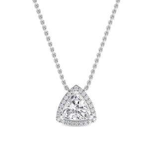 18K Solid Gold 0.81Ct Trillion Natural Diamond Necklace