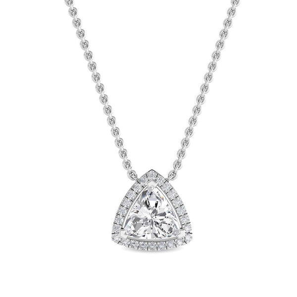 14K 0.81ct Natural Diamond Trillion Cut Necklace