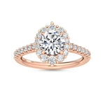 14K 1.5ct Natural Diamond Round Cut Halo Engagement Ring