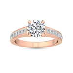 14K 1.5ct Lab Grown Diamond Round Cut Side Stone Engagement Ring