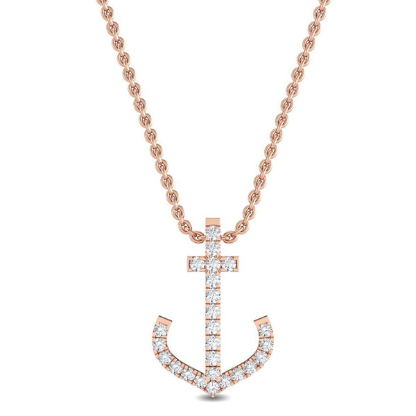 14K 0.11ct Natural Diamond Pendant Necklace