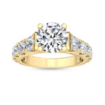 14K 3ct Natural Diamond Round Cut Solitaire Engagement Ring