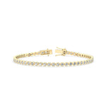 3.11 Ct Natural Diamond Bezel-Set Tennis Bracelet in 18K Solid Gold