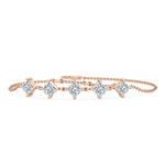14K 0.65ct Natural Diamond Princess Cut Bracelet