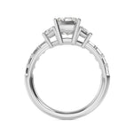 3.93ct Emerald Cut Lab Grown Diamond Engagement Ring in 18K Solid Gold - Detail | Riyanika Jewels