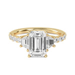 3.93ct Emerald Cut Natural Diamond Engagement Ring in 18K Solid Gold - Side View | Riyanika Jewels