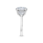 18K Solid Gold 2.57Ct Oval & Trillion Lab Grown Diamond Engagement Ring - Detail | Riyanika Jewels