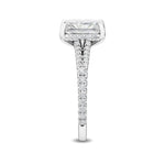 18K Solid Gold 2.50 CTW Radiant Cut Natural Diamond Engagement Ring - View 6 | Riyanika Jewels