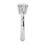 14K 2.5ct Lab Grown Diamond Round Cut Side Stone Engagement Ring