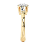 14K 2.5ct Lab Grown Diamond Round Cut Side Stone Engagement Ring