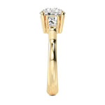 18K Solid Gold 2.53ct Round Cut with Baguette Side Stones Natural Diamond Engagement Ring - Detail | Riyanika Jewels