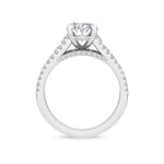 18K Solid Gold 2.42 Ct Oval Split Shank Pavé Natural Diamond Engagement Ring - Side View | Riyanika Jewels