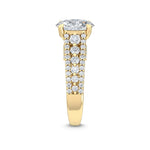18K Solid Gold 2.42 Ct Oval Split Shank Pavé Natural Diamond Engagement Ring - View 6 | Riyanika Jewels