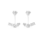 18K Solid Gold 1.33 Ct Lab Grown Diamond Heart Stud Earrings - Close Up | Riyanika Jewels