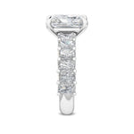 14K 3.5ct Lab Grown Diamond Radiant Cut Side Stone Engagement Ring