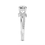 18K Solid Gold 1.34 Ct Round Cut Lab Grown Diamond Engagement Ring with Marquise Pavé Accent - View 6 | Riyanika Jewels