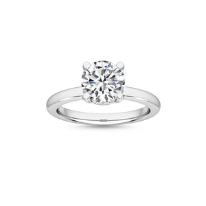 1.15 Carat Round Cut Natural Diamond Solitaire Engagement Ring in 18K Solid Gold