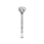1.24 Ct Round Cut Natural Diamond Hidden Halo Engagement Ring in 18K Solid Gold - Alternate Angle
