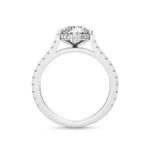 18K Solid Gold 2.87 CT Round Cut Natural Diamond Solitaire with Pave Side Stones - Alternate Angle | Riyanika Jewels